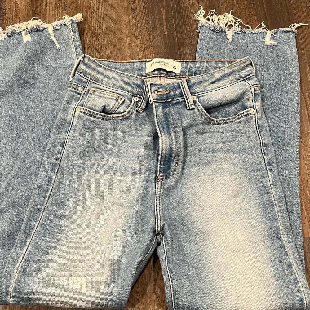 Distressed Blue Ankle Jeans